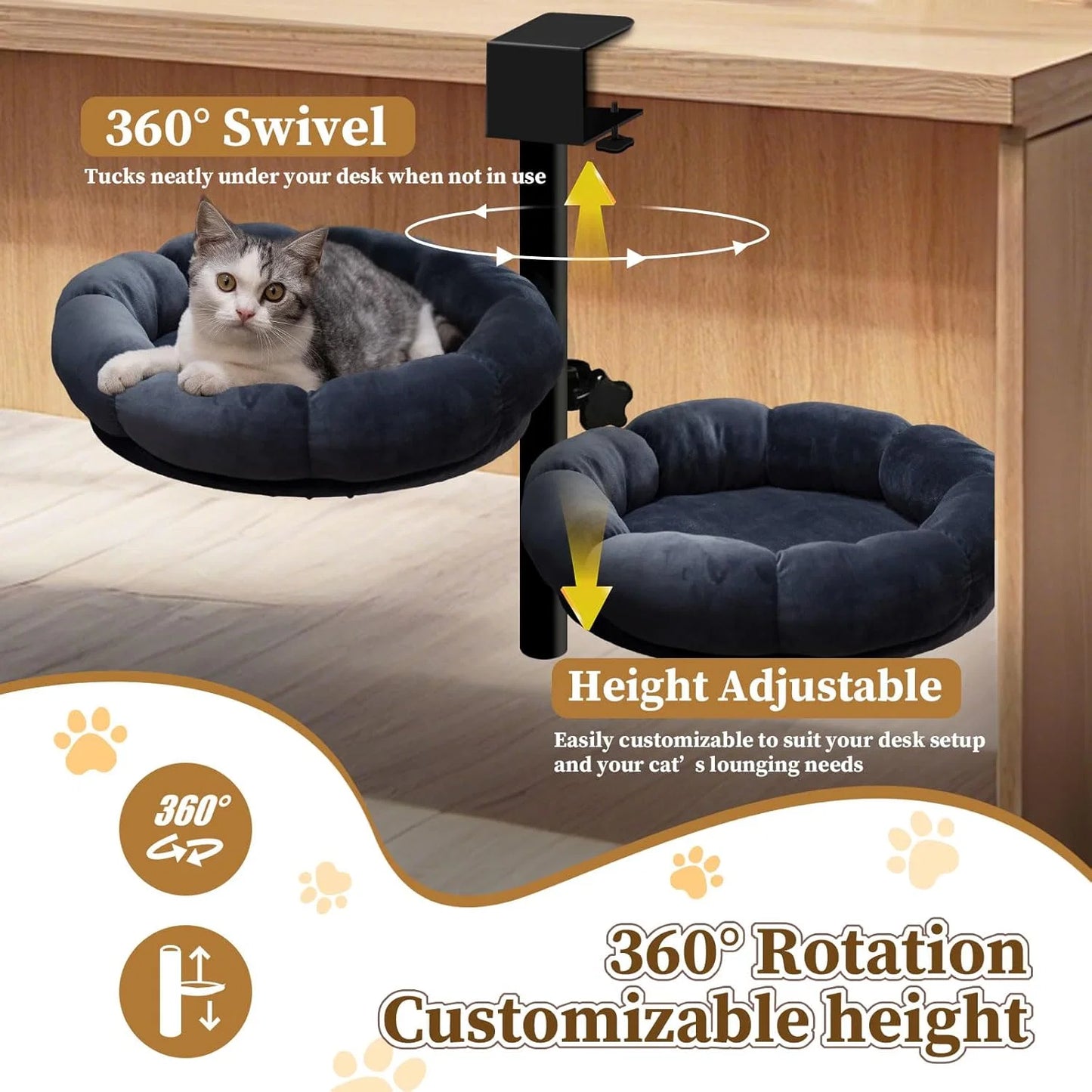 MyDailyPets™  Cat Desk Bed & Hammock