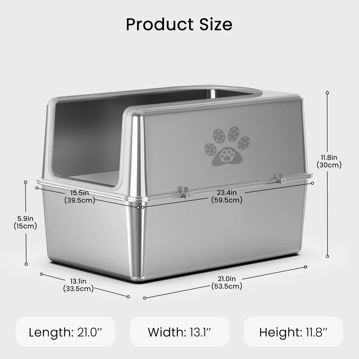 MyDailyPets™ Cat Litter Box Stainless
