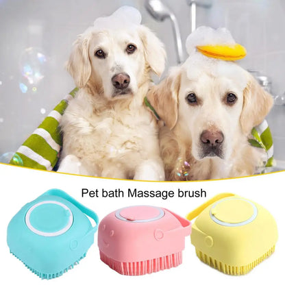 Bath and Shampoo Brush Grooming Comb Silicone Dog