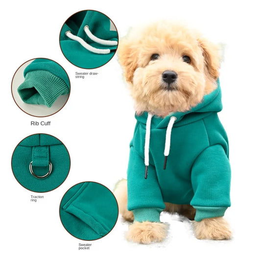 Dog Hoodie Outdoor Warm Fleece Puppy Cat Costume