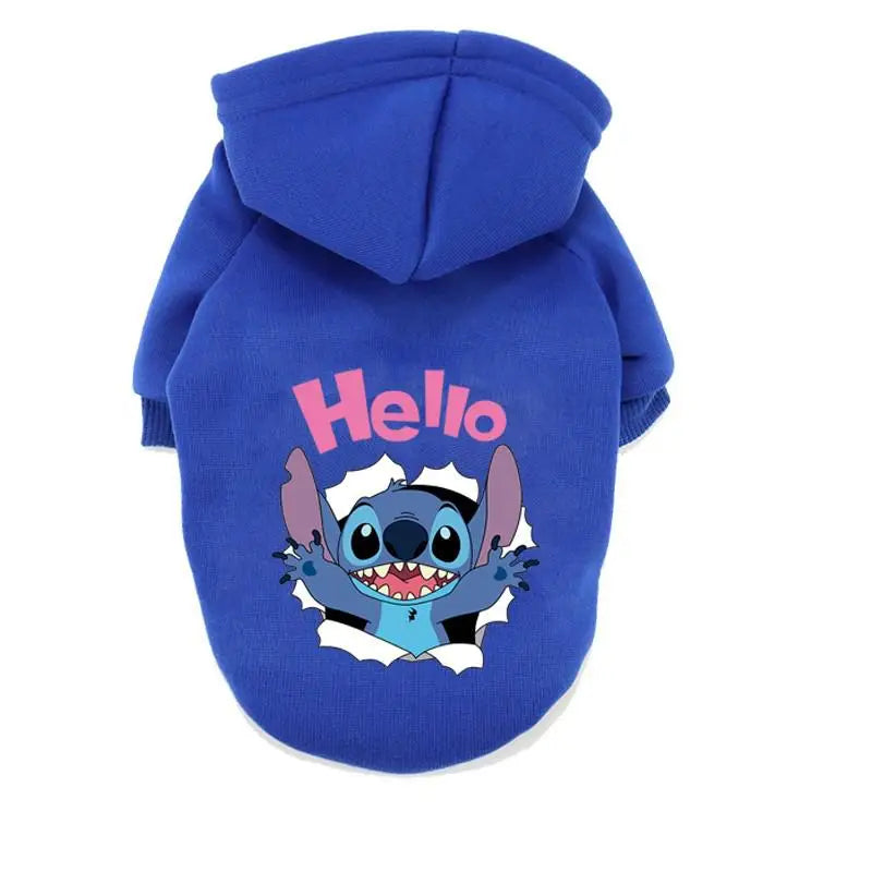 Disney Stitch Dog Clothes Winter Warm Pet Clothes Cotton Pets