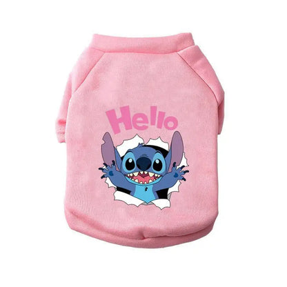 Disney Stitch Dog Clothes Winter Warm Pet Clothes Cotton Pets