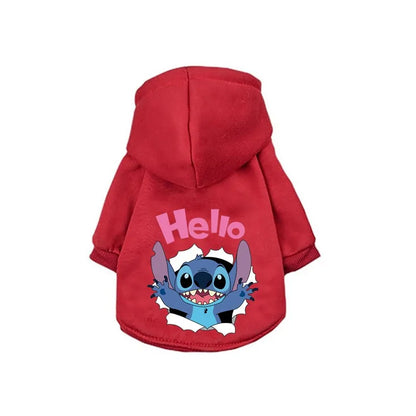 Disney Stitch Dog Clothes Winter Warm Pet Clothes Cotton Pets