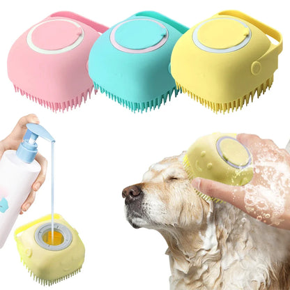 Bath and Shampoo Brush Grooming Comb Silicone Dog