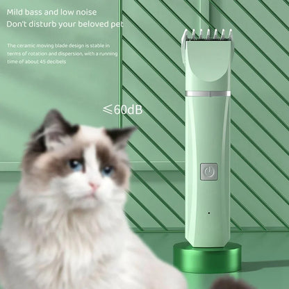 Electric Pet Hair Clipper with 4 Blades