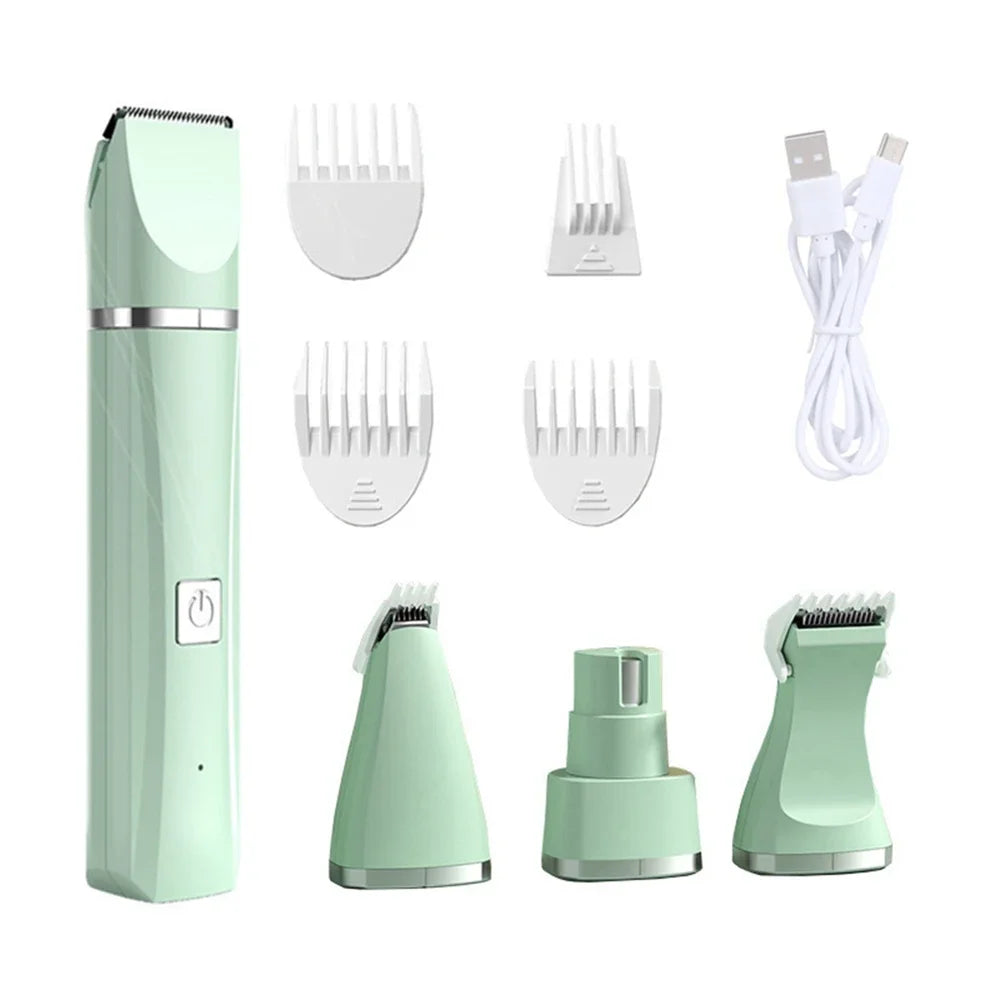 Electric Pet Hair Clipper with 4 Blades