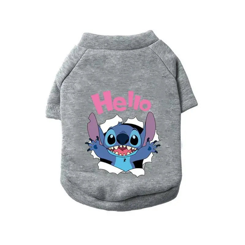 Disney Stitch Dog Clothes Winter Warm Pet Clothes Cotton Pets