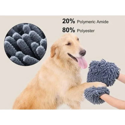 Glove Quick Drying Dogs Paw Towel Chenille Microfiber Double Sided