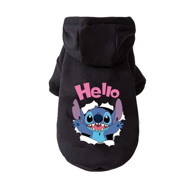 Disney Stitch Dog Clothes Winter Warm Pet Clothes Cotton Pets